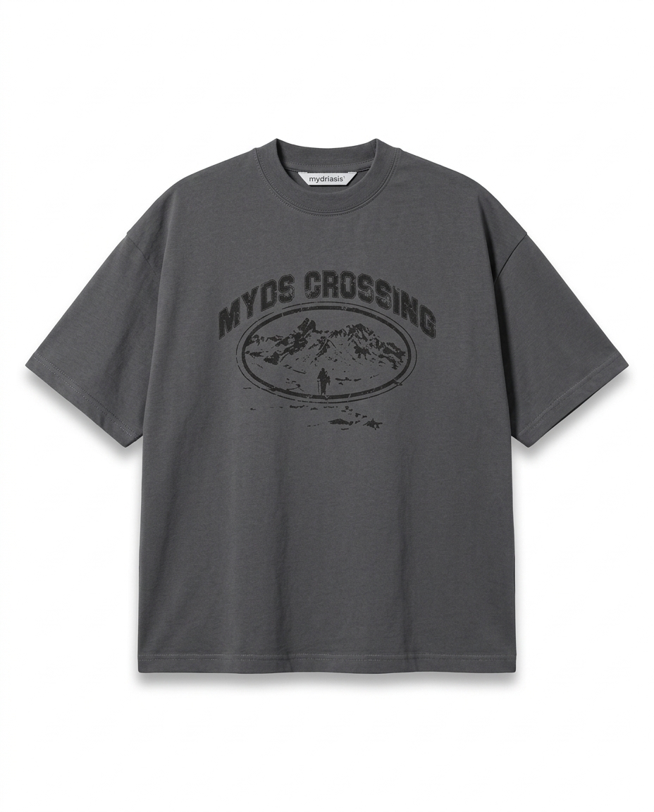 Remera Crossing gris, algodón 20/1